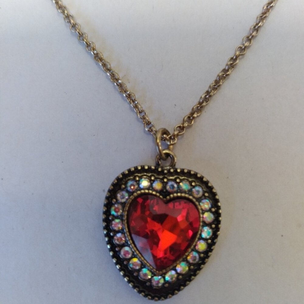 Red Gold Women's Jewelry Necklaces |Crystal |lengh 16" - 18"| Heart Necklace ❤